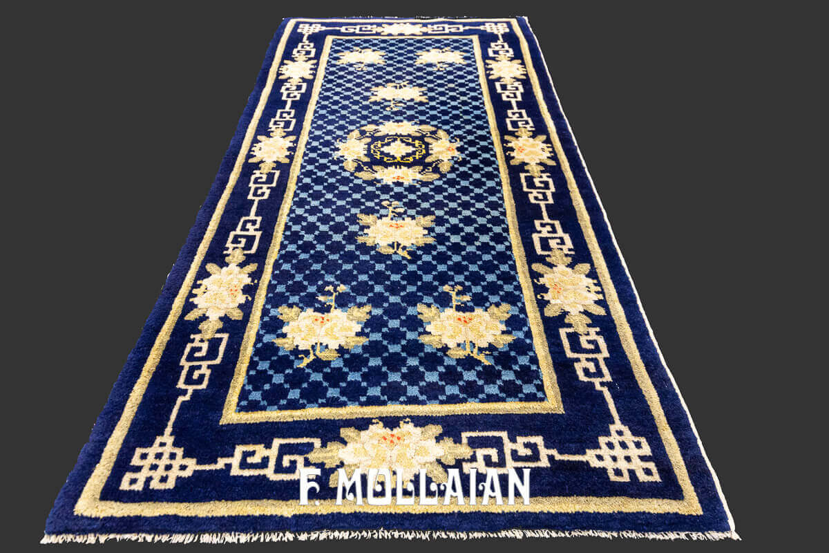 Blue-tone Hand Knotted Antique Tibet Rug n°:748948